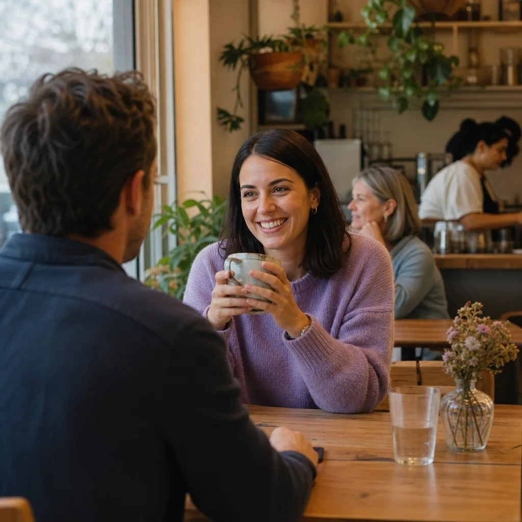 Person reviewing privacy settings before using a local dating site